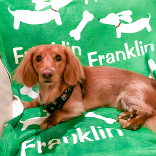 Dachshund Blanket Personlig Wiener Hund Gift Fleecefilt