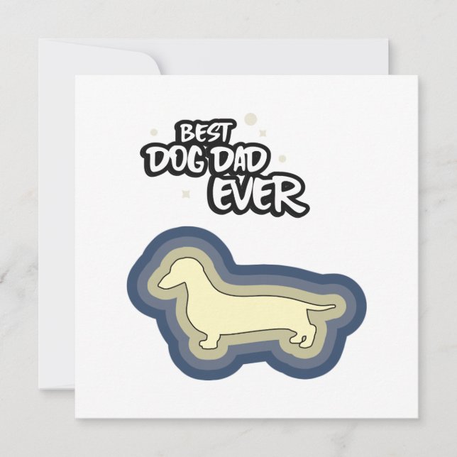 Dachshund Blue Best Hund Pappa nånsin jag Woof You Kort (Framsida)