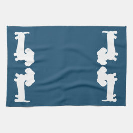 Dachshund Blue Dish Towel for Wiener Hundälskares Kökshandduk