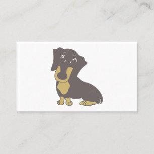 Dachshund blue och tan tecknad sitta visitkort