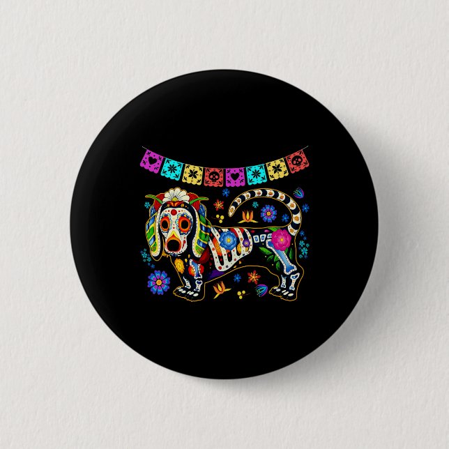 Dachshund Bone Halloween-dagen O Knapp (Framsida)
