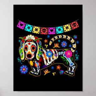 Dachshund Bone Halloween-dagen O Poster