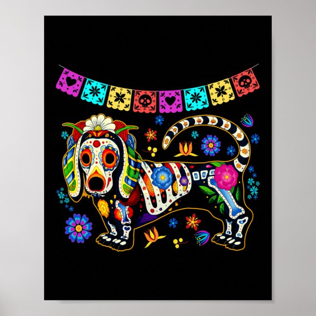 Dachshund Bone Halloween-dagen O Poster (Framsidan)