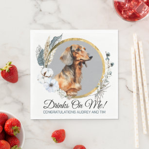 Dachshund Bröllop-blöjor med foto av Hundar Pappersservett