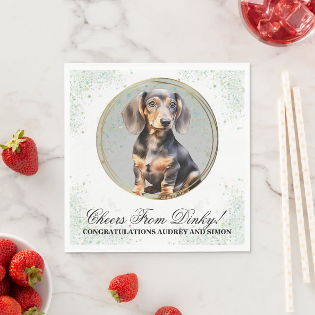 Dachshund Bröllop-blöjor med foto av Hundar Pappersservett (Insitu)
