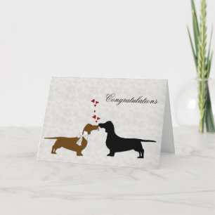 Dachshund Bröllop Grattis Kort