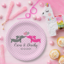 Dachshund Bröllop personalize Rosa Kissing Doxies