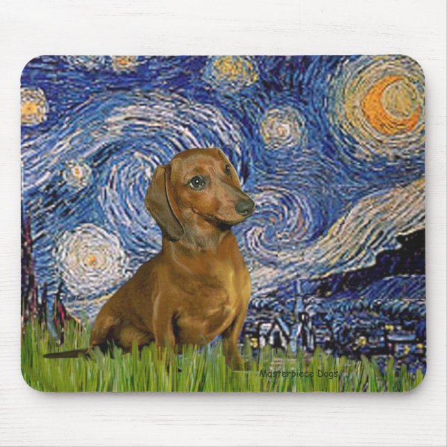 Dachshund (Brown1) - Stjärnighet Musmatta (Framsidan)