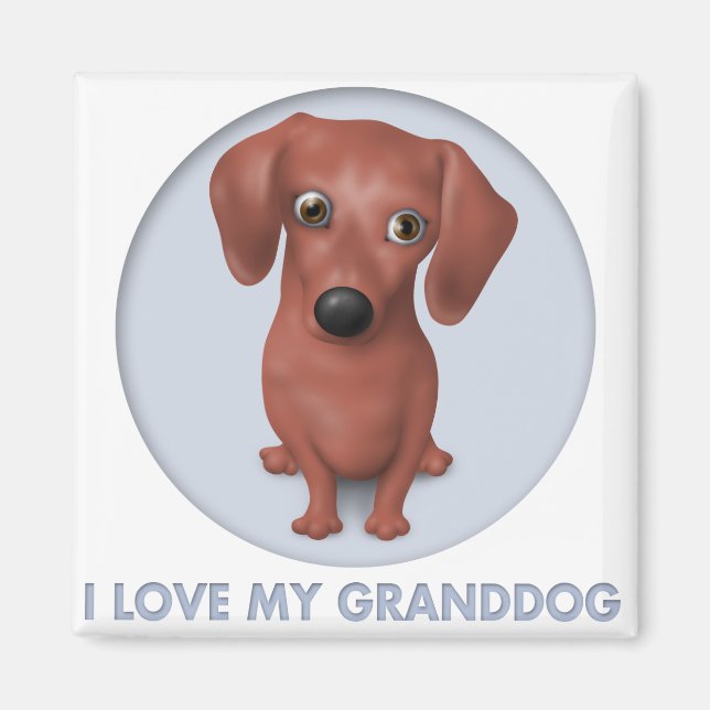 Dachshund (Brown) Granddog Magnet (Framsidan)