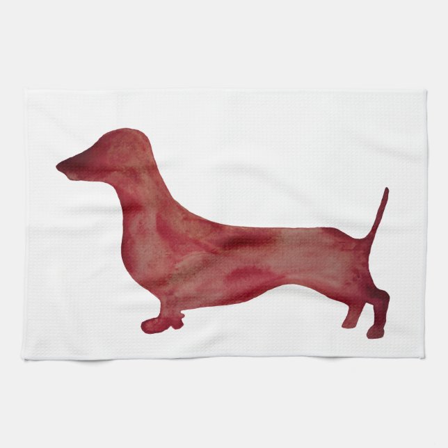 Dachshund Brown Ring Tea Towel 40,6 cm x 61 Kökshandduk (Horisontell)