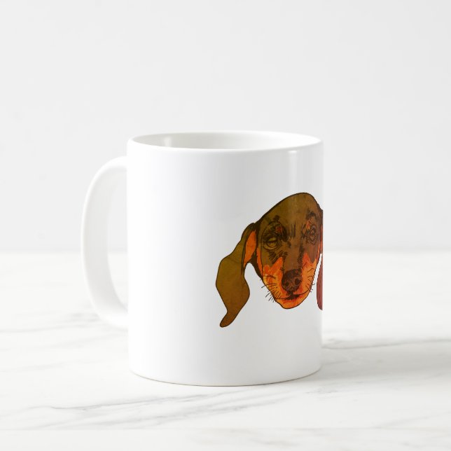 Dachshund Brown Vector art Kaffemugg (Framsida vänster)