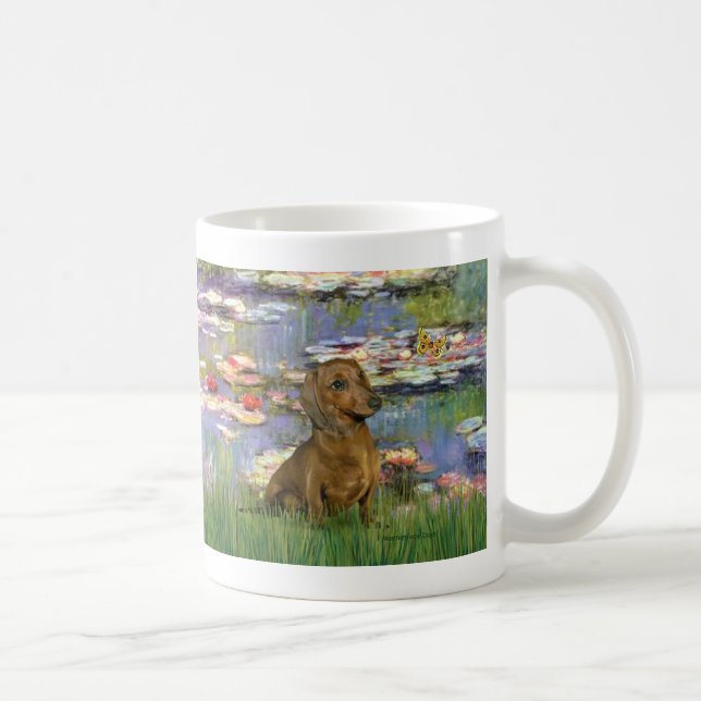 Dachshund (brun1) - Lilies 2 Kaffemugg (Höger)