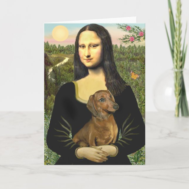 Dachshund (brun1) - Mona Lisa Kort (Framsida)