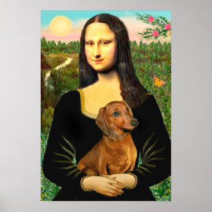 Dachshund (brun1) - Mona Lisa Poster