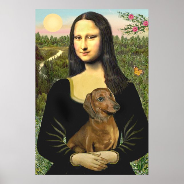 Dachshund (brun1) - Mona Lisa Poster (Framsidan)