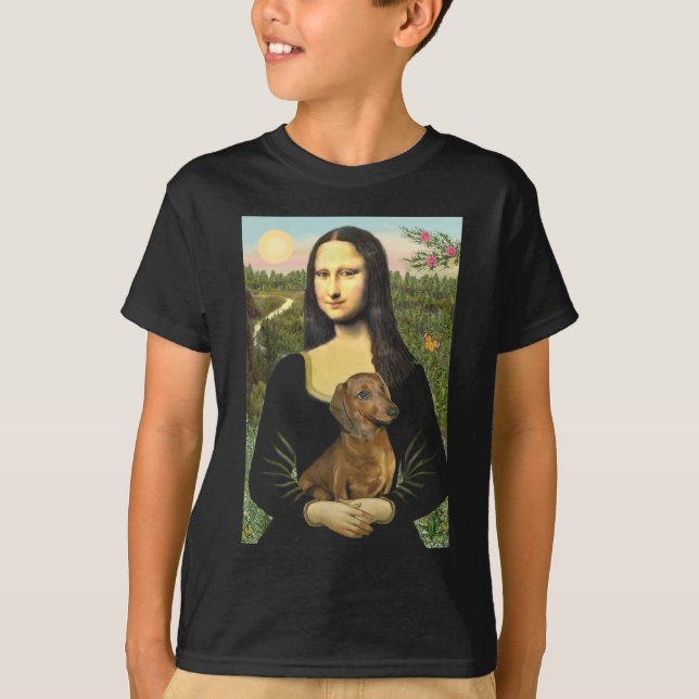 Dachshund (brun1) - Mona Lisa T-shirt (Framsida)