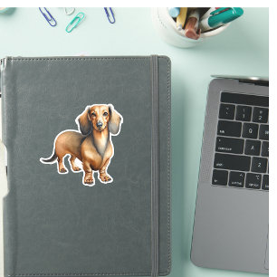 Dachshund Brun Husdjur Klistermärken