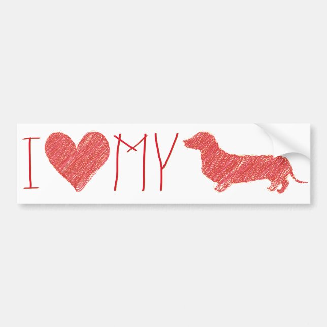 Dachshund Bumper Sticker Bildekal (Framsidan)