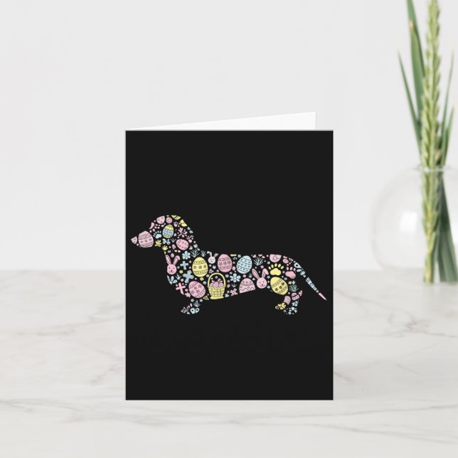 Dachshund Bunny Påskägg Påsk Day Womens Manar Kort (Framsida)
