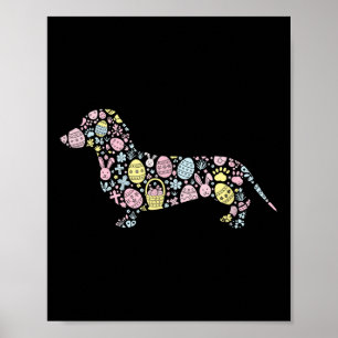 Dachshund Bunny Påskägg Påsk Day Womens Manar Poster