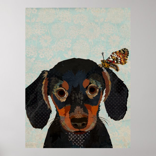 DACHSHUND & BUTTERFLY POSTER (Framsidan)