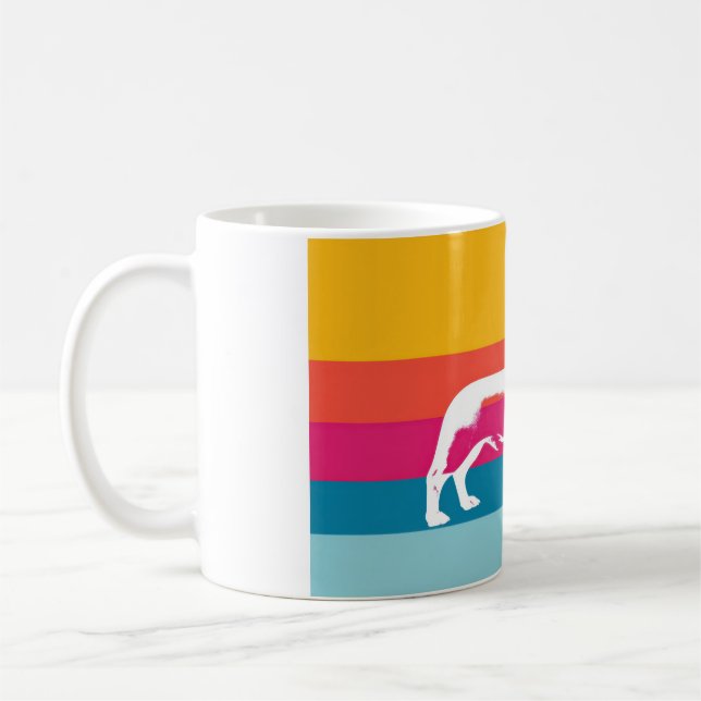 Dachshund by colorful stripes kaffemugg (Vänster)