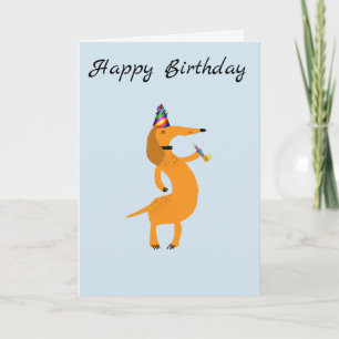 Dachshund Card Wiener-Hund Card för födelsedagskor Kort