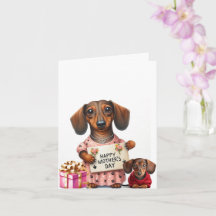 Dachshund Celebrating Mors dag