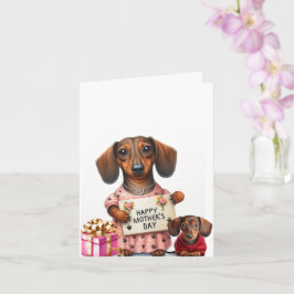 Dachshund Celebrating Mors dag Kort