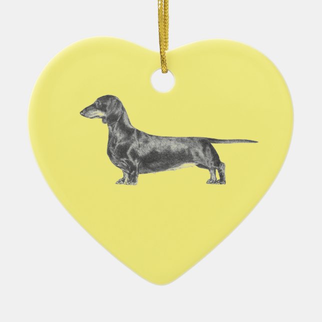 Dachshund Ceramic Ornament (Framsidan)
