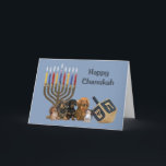 Dachshund Chanukah Card Menorah Dreidel 4 Helgkort<br><div class="desc">Att minnas familj och vänner under Chanukah-säsongen är ett underbart sätt att få behålla i kontakt med de människor du kärlek och bryr dig om. Jag skapat dessa hund Chanukah-kort med kärlek och omsorg, och jag är säker på att alla som kärlek hundar är glada över att få dem. Du...</div>