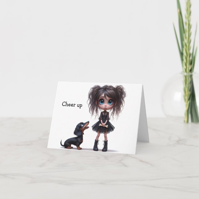 Dachshund Cheer up Card Kort (Framsida)