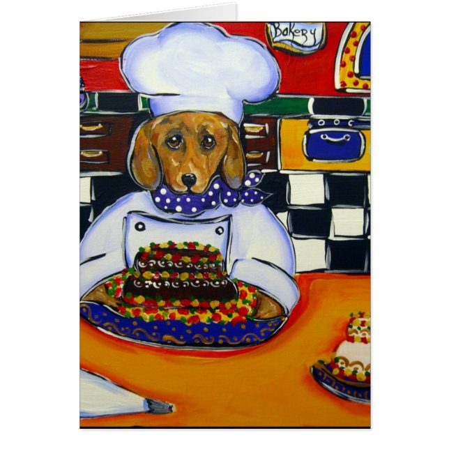 Dachshund Chef Hälsningskort (Framsidan)