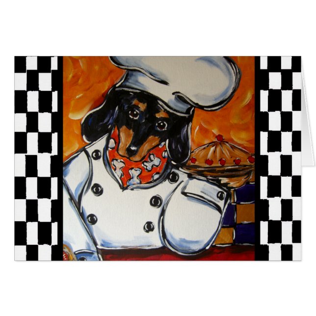 Dachshund Chefs Hälsningskort (Framsidan Horizontal)