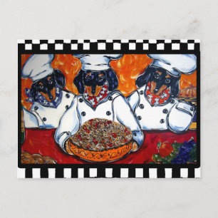 Dachshund Chefs Vykort