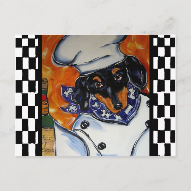 Dachshund Chefs Vykort (Framsida)