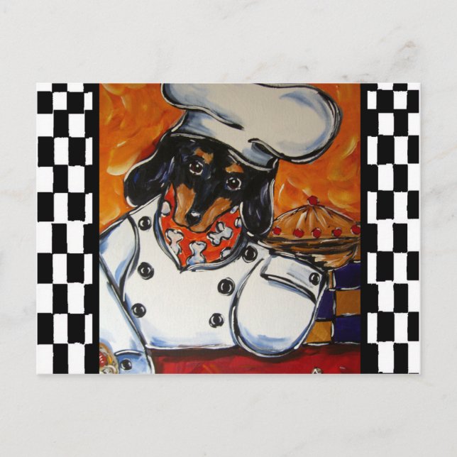 Dachshund Chefs Vykort (Framsida)