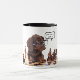 Dachshund Chess Player Mugg