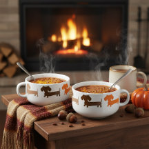 Dachshund Chili kopp Mugg Mysigt Höst färger