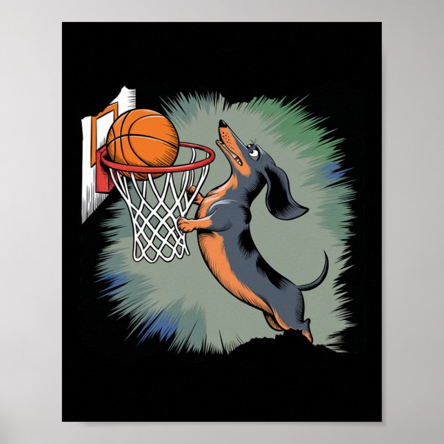 Dachshund Chiweenie Wiener Dog Lekar Skelett Rolig Poster (Framsidan)