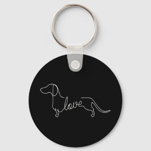 Dachshund Chiweenie Wiener Hund Kärlek Art Sketch Nyckelring