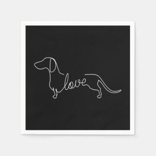 Dachshund Chiweenie Wiener Hund Kärlek Art Sketch Pappersservett