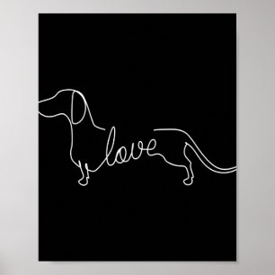 Dachshund Chiweenie Wiener Hund Kärlek Art Sketch Poster