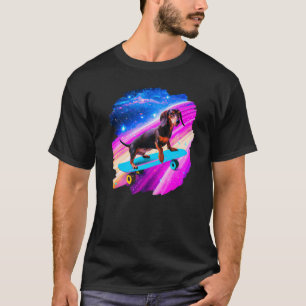 Dachshund Chiweenie Wiener Hund Skateboarding in O T Shirt