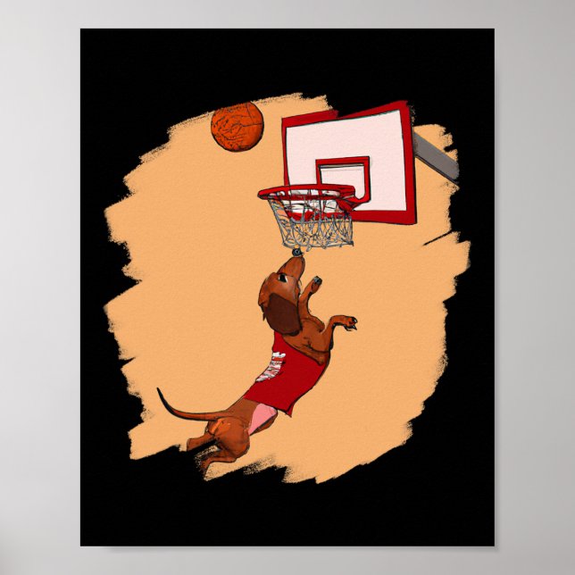 Dachshund Chiweenie Wiener Hund Spela Bysketbyll Poster (Framsidan)