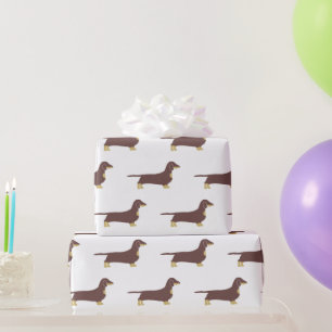 Dachshund Chock och tan silhouette Presentpapper