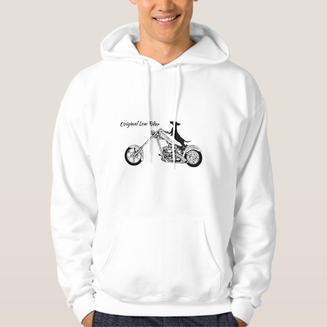 Dachshund Chopper Motorcycle Rider Hoodie (Framsida)