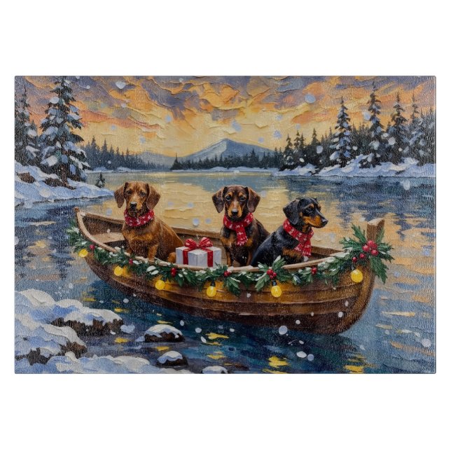 Dachshund Christmas Boat Holiday (Framsidan)