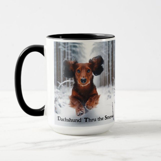 Dachshund Christmas Coffee Mug Cup Mugg (Vänster)