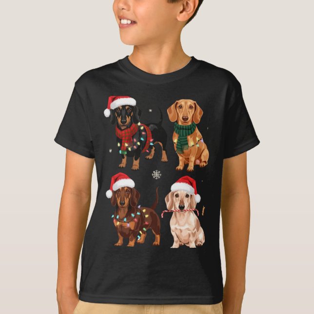 Dachshund Christmas Dog Mom Lover Xmas Gift  T Shirt (Framsida)